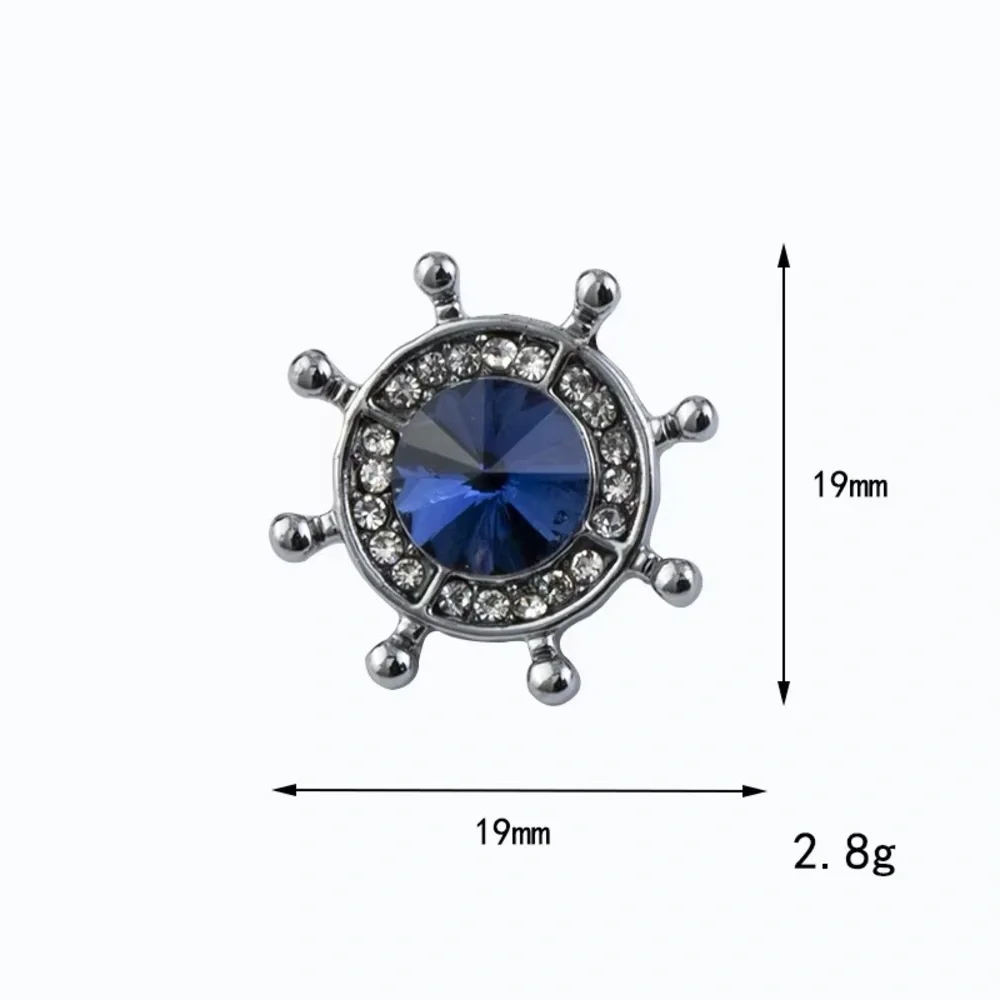 Crystal Ship Wheel Lapel Pin - Men's Accessory